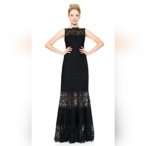 Tadashi Shoji Black Lace Evening Dress